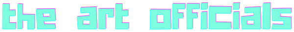 Text 'the art officials' in a stylized font with a gradient colour effect.